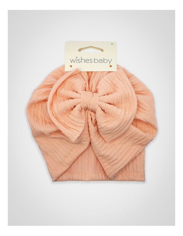 Bow Turban in Peach