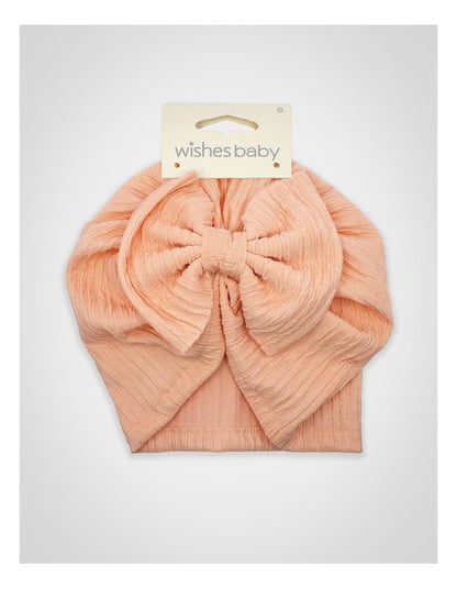Bow Turban in Peach