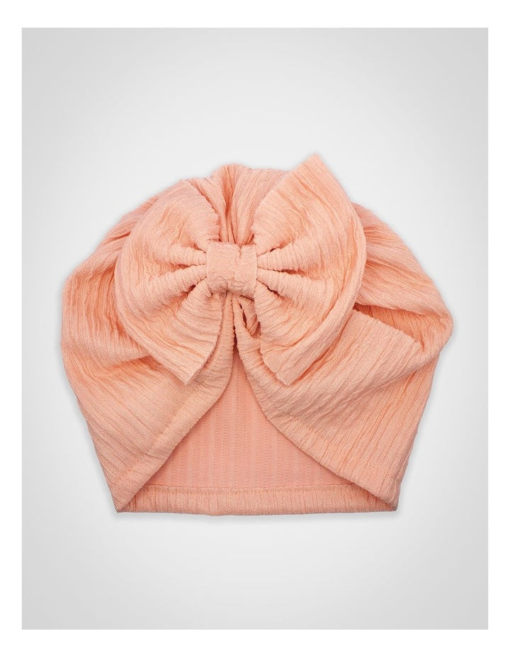 Bow Turban in Peach