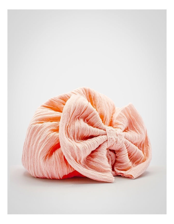 Bow Turban in Peach