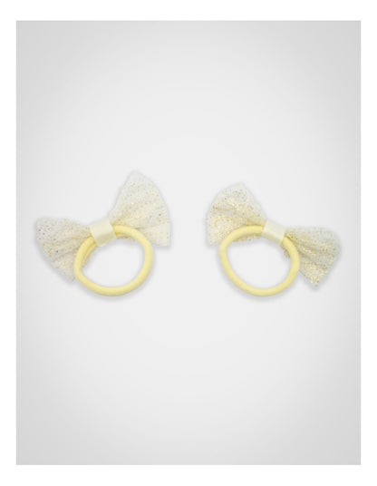 Glitter Mesh Bow Haritie 2 Pack in Gold