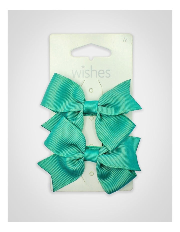 Bow Hairclip 2 Pack in Green