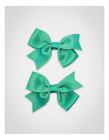 Bow Hairclip 2 Pack in Green