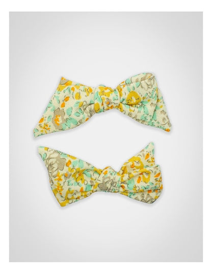Vintage Floral Bow Hairclip 2 Pack