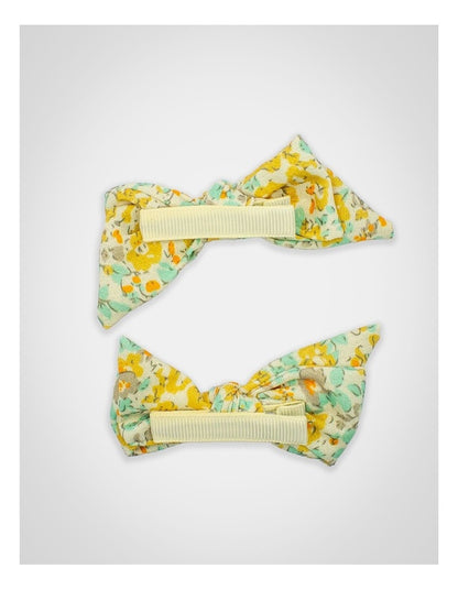 Vintage Floral Bow Hairclip 2 Pack
