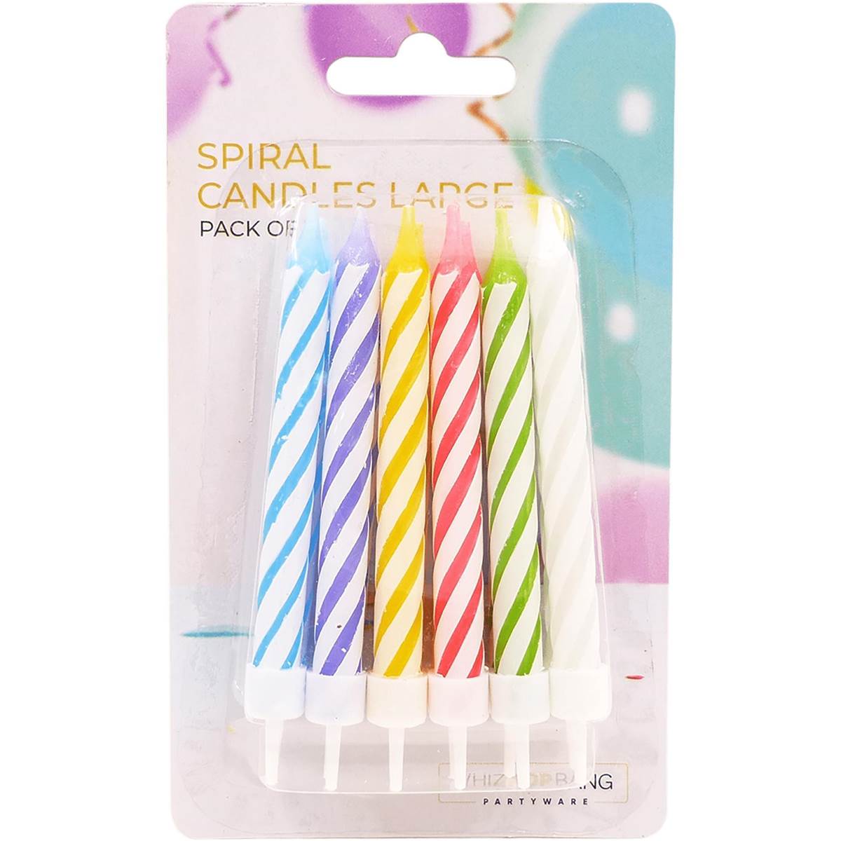 Whiz Pop Bang Spiral Candles Large 12 pack