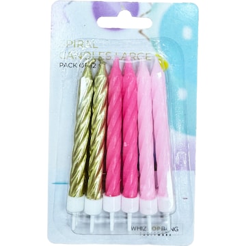 Whiz Pop Bang Spiral Candles Large 12 pack