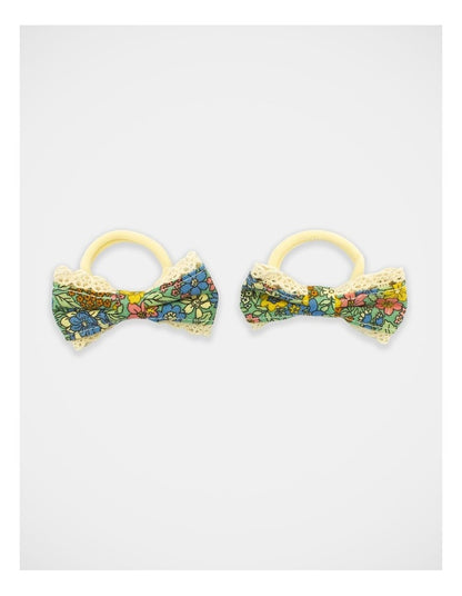 Floral Bow Hairtie 2 Pack in Multi