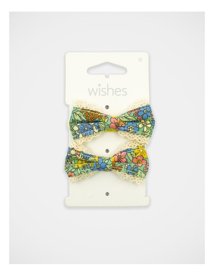 Floral Bow Hairtie 2 Pack in Multi