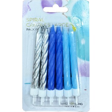 Whiz Pop Bang Spiral Candles Large 12 pack