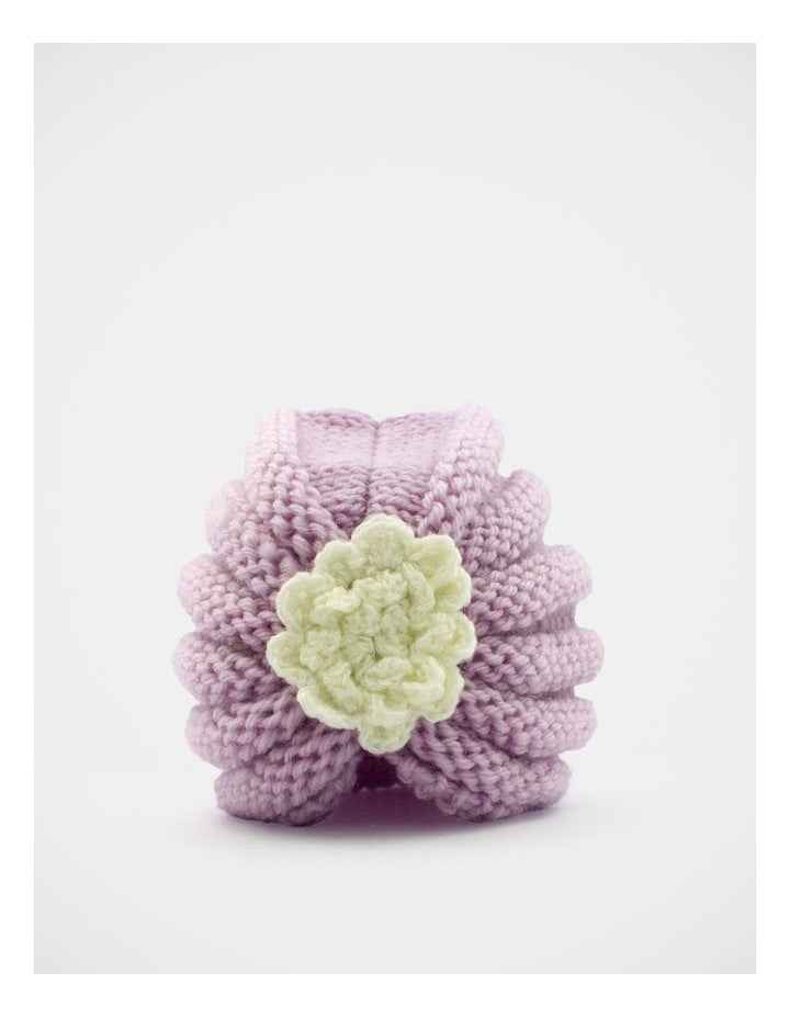 Knitted Flower Turban  in Purple
