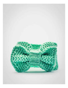 Baby Bow Knit Hair Wrap in Mint Green