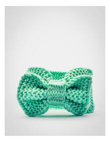 Baby Bow Knit Hair Wrap in Mint Green