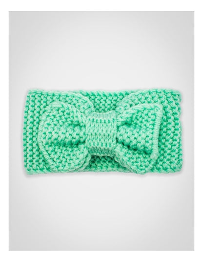 Baby Bow Knit Hair Wrap in Mint Green