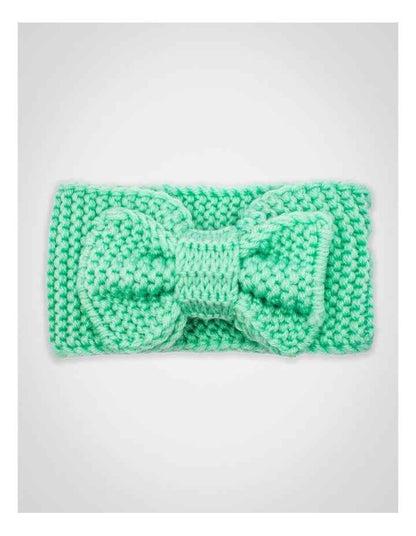 Baby Bow Knit Hair Wrap in Mint Green