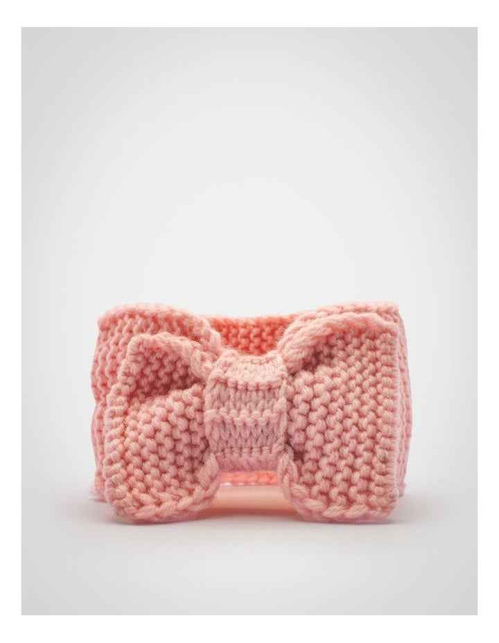 Baby Bow Knit Hair Wrap in Pink