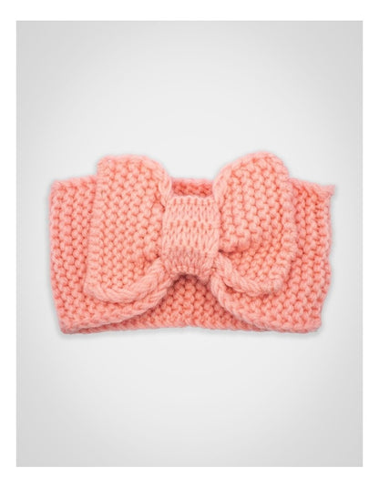 Baby Bow Knit Hair Wrap in Pink