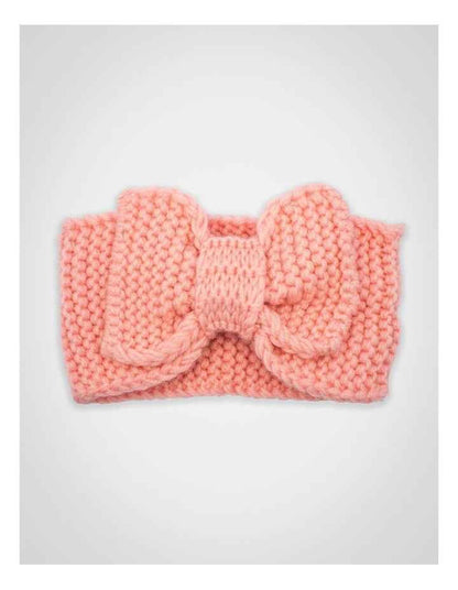 Baby Bow Knit Hair Wrap in Pink