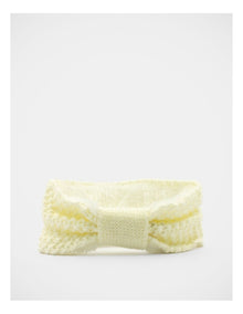 Fleece Lined Knit Hair Wrap in Cream