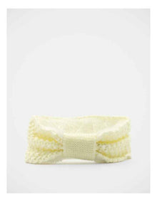 Fleece Lined Knit Hair Wrap in Cream