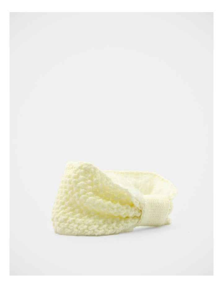 Fleece Lined Knit Hair Wrap in Cream