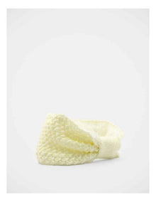 Fleece Lined Knit Hair Wrap in Cream
