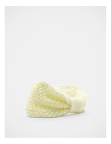Fleece Lined Knit Hair Wrap in Cream