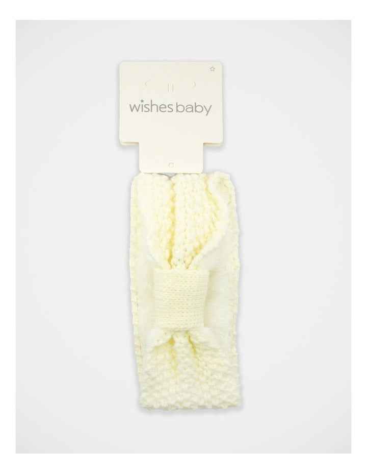 Fleece Lined Knit Hair Wrap in Cream