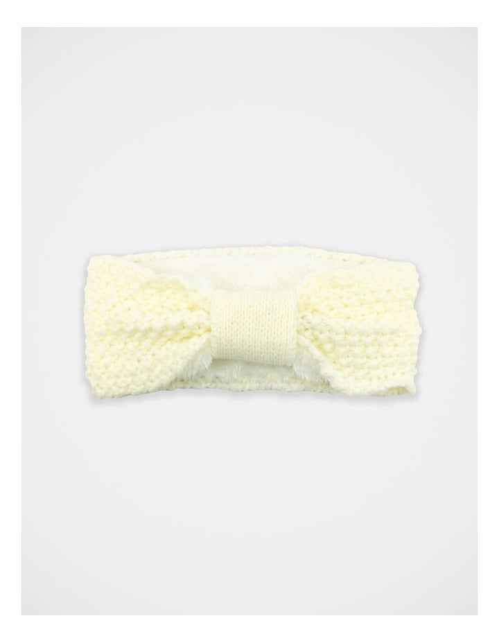 Fleece Lined Knit Hair Wrap in Cream