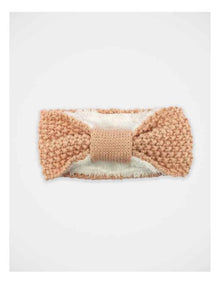 Fleece Lined Knit Hair Wrap in Taupe