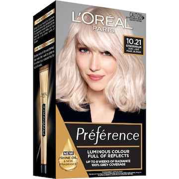 L'Oreal Paris Preference Hair Colour 10.21 Very Very Light Pearl Blonde each
