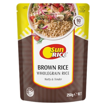 Sunrice Microwave Brown Rice Pouch 250g