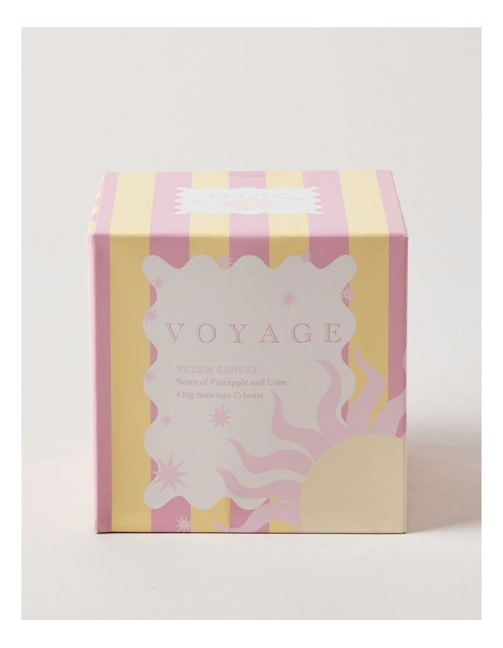 Voyage Tulum Candle 430g in Yellow/Pink