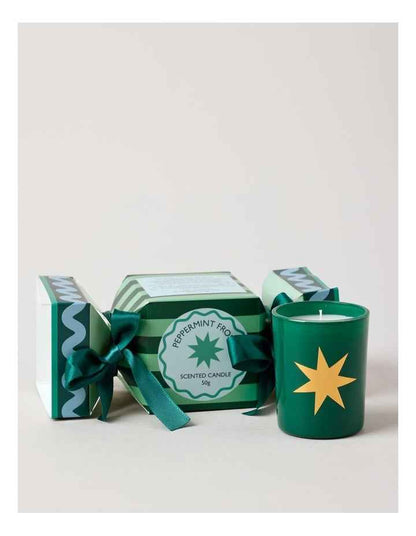 Holiday Magic Peppermint Frost Candle 50g in Green