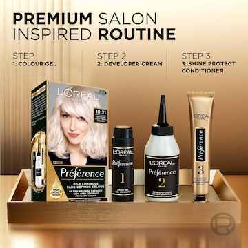 L'Oreal Paris Preference Hair Colour 10.21 Very Very Light Pearl Blonde each