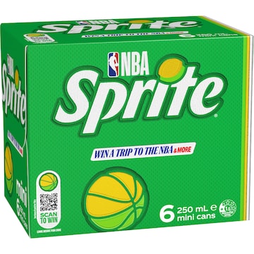 Sprite Lemonade Soft Drink Mini Cans 250mL x 6 pack