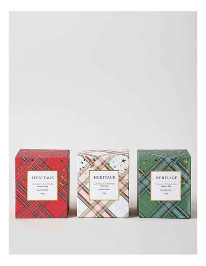 Cosmic Christmas Crimson Cherry Candle 210g in Red