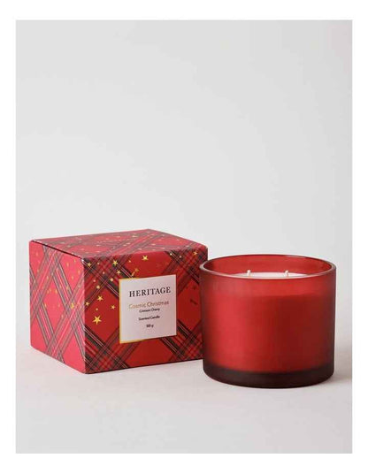 Cosmic Christmas Crimson Cherry Candle 300g in Red