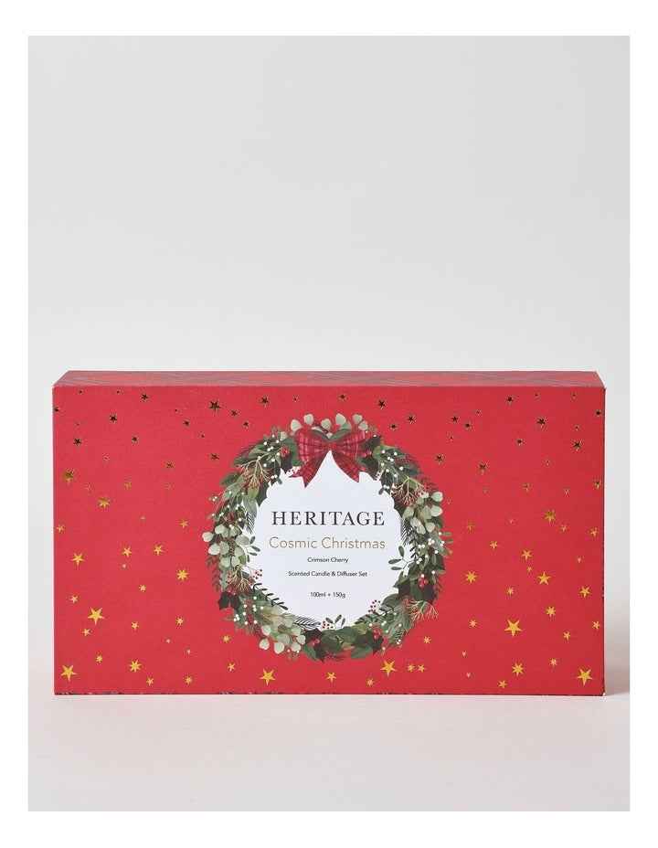 Cosmic Christmas Crimson Cherry Candle & Diffuser Set in Red