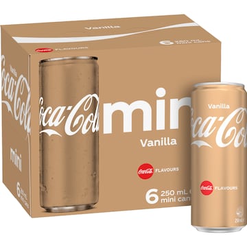 Coca-Cola Vanilla  Soft Drink Mini Cans 250mL x 6 pack