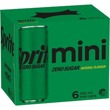 Sprite Zero Sugar Lemonade Soft Drink Mini Cans 250mL x 6 pack