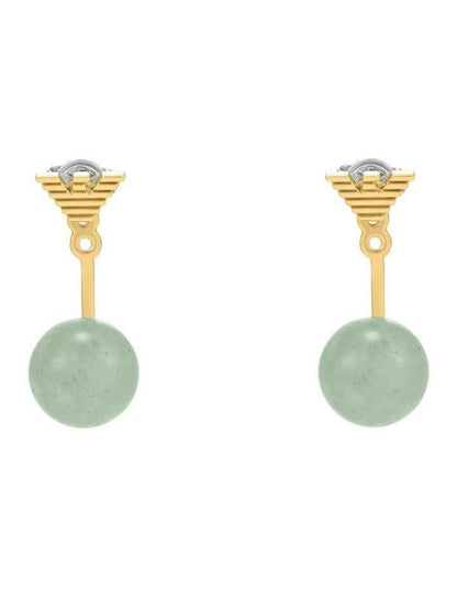 Gold Jacket Earrings with Green Aventurine