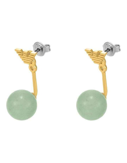 Gold Jacket Earrings with Green Aventurine
