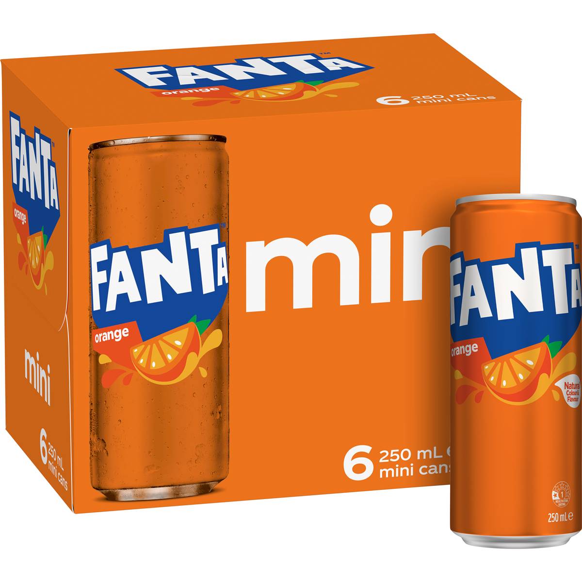 Fanta Orange Soft Drink Mini Cans 250ml x 6 Pack