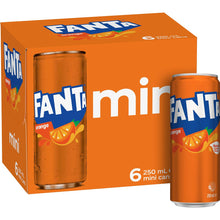 Fanta Orange Soft Drink Mini Cans 250ml x 6 Pack
