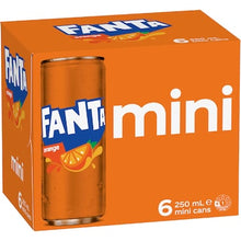 Fanta Orange Soft Drink Mini Cans 250mL x 6 pack