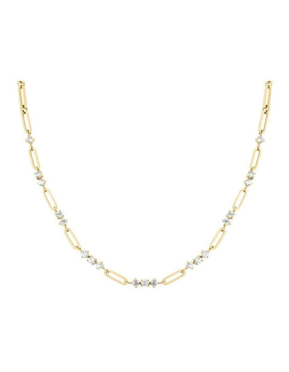 Graduated Crystal Necklace in Gold-Tone