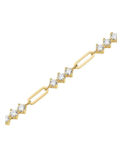 Graduated Crystal Necklace in Gold-Tone