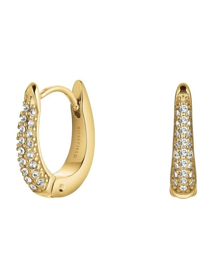 Crystal Huggies in Gold-Tone