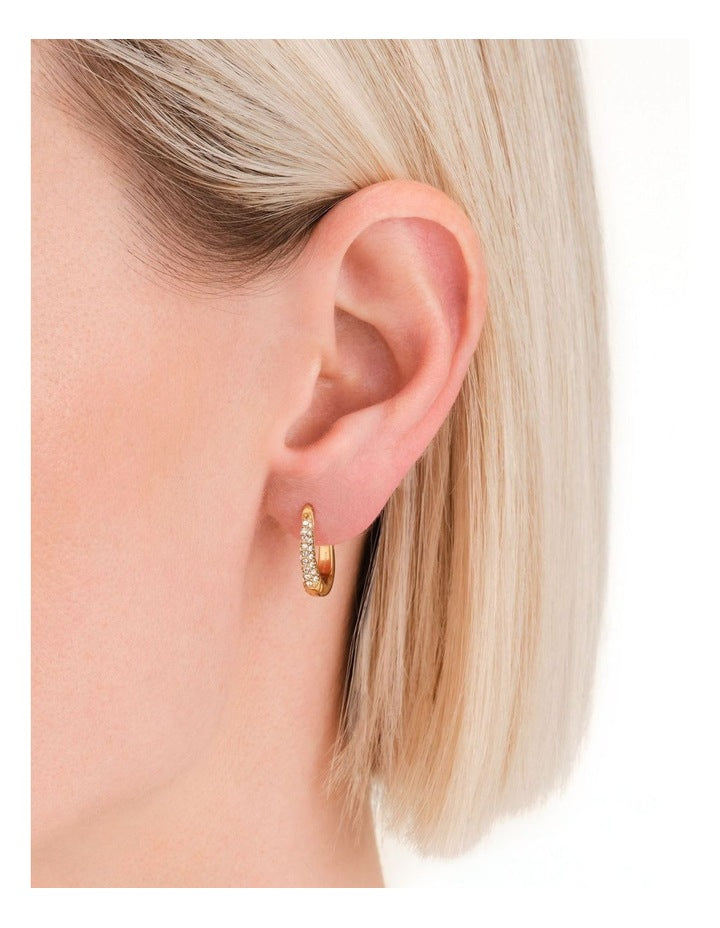Crystal Huggies in Gold-Tone